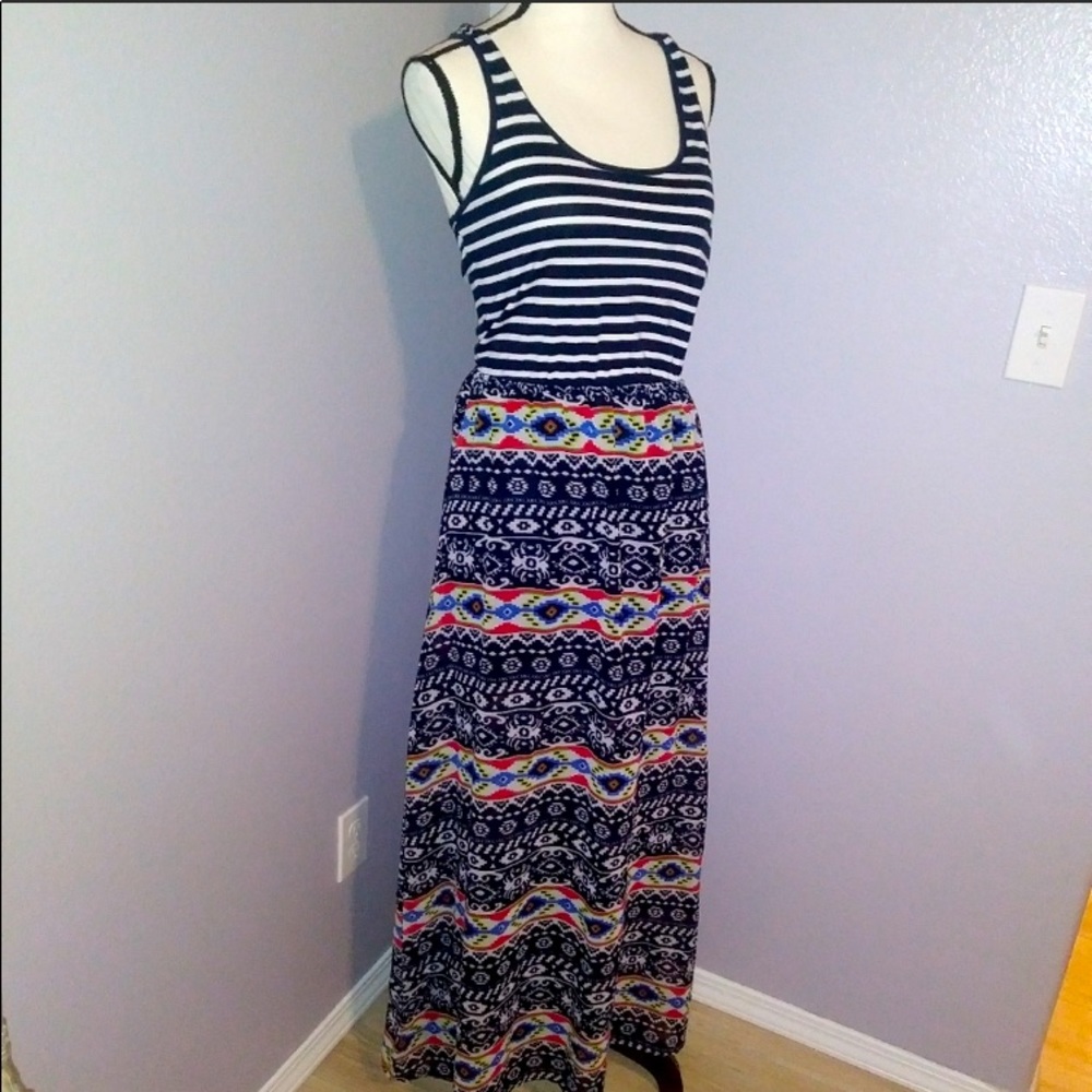 Wallflower layered Aztec racerback maxi Dress